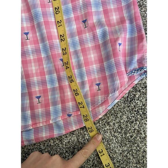 Robert Graham Large Pink Martini Short Sleeve Shirt Button Down - Picture 5 of 7